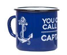MUGSY.de - Tazza smaltata in stile retrò, con ancora marittima, per comandanti, marinai e amanti della barca – leggera e robusta – di MUGSY.de – 330 ml