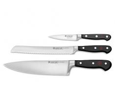 WÜSTHOF Set di Coltelli da 3, Classic (1 1120160304), Set Coltelli Professionale Incl. Coltello Cuoco (Lama 20 cm), Coltello Pane Seghettato (20 cm) e Spelucchino (9 cm)