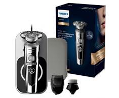 Philips SP9863/14 Rasoio Elettrico S9000 Prestige Wet&Dry Rasoio Elettrico da Uomo con Sensore BeardAdapt, Caricatore Qi-Charging, Regolabarba, Spazzola Pulizia