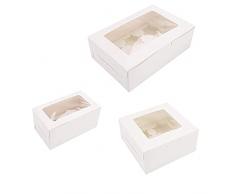 12 Pezzi Scatola per Cupcake, Scatola per Muffin, Contenitore per Cupcake Bianco, Utilizzato per Caricare Piccole Torte, Snack, Biscotti, ECC
