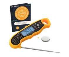 Deiss PRO Termometro per carne digitale - Letture precise e velocissime con display retroilluminato, funzione di memoria e calibrazione - Termometro da cucina professionale