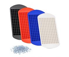 4 Pcs Ghiaccio stampo /640 Cubetti ghiaccio Contemporaneamente/Stampo ghiaccio 24 x 12cm /Stampo ghiaccio Silicone BPA Free/Stampi per ghiaccio 4 colori/Stampi Ghiaccio per cucina, Bar