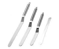 Vinabo Set Spatola Cucina 4 Pezzi, Angolato Glassa Spatole in Acciaio Inox, Spatola per Dolci Torte per Glassare Torte, Cupcake e Pasticcini,Cuoco Decorare Torte Spatola per Glassa