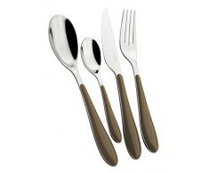 Bugatti GGTA-023F50 - Set di posate Gioia, in acciaio inox, 22x8x30 cm, Tabacco, 24 pezzi
