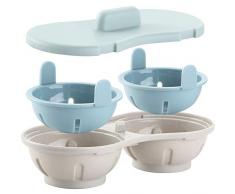 Tongdejing, cuociuova in camicia, doppia tazza doppia grotta design ad alta capacità, cuociuova forno a microonde cottura a vapore utensile da cucina resistente al calore