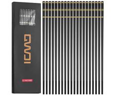 10 Paia Bacchette Cinesi, Bacchette Giapponesi Sushi, Bacchette Asiatiche Coreane Antiscivolo in Fibra di Vetro Riutilizzabili, Lavabili In Lavastoviglie - Colore Oro Nero