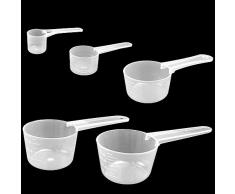 Cucchiaio dosatore trasparente per misurazione, cucchiaio da misurazione, grammo per misurare secco e LngLiquidi (Contenenza: 15, 20, 30, 40, 50 ML)