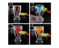 Aolvo Tequila shot GLASSES Barware – Mermaid Shape cristalleria creative whisky brandy Wine Beer Vodka Tequila Liquor rum Bourbon Snifter bicchieri in vetro per drink lovers – Doppio strato – 75 ml 2 Pack