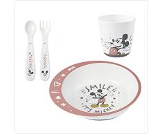 NUK Disney Mickey Set Pappa | 6+ Mesi | Include Piattino, Forchettina, Cucchiaino E Tazza | | 4 Pezzi