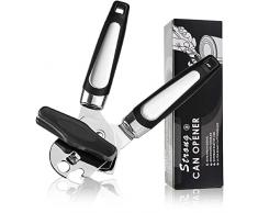 Apriscatole, impugnatura antiscivolo, lama affilata in acciaio inossidabile, ergonomica e facile da usare.