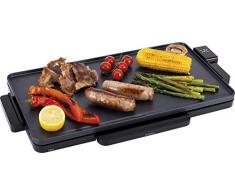 Jata GR213 - Piastra elettrica con rivestimento antiaderente privo di PFOA, resistente ai graffi, superficie 490 x 270 mm, vassoio per salsiera