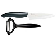 Kyocera Gen Set Coltello Ceramica Bianca e Pela ortaggi, Multiply, Nero