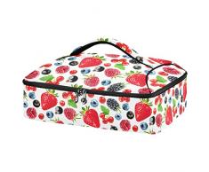Fragola Lampone Mirtillo Bacca Isolato Casseruola Carrier per Cibo Caldo Freddo Portatile Casseruola Borsa Portapiatti Lasagna Lugger Tote per Viaggi Picnic Campeggio Festa