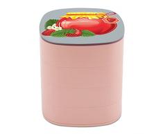 Rotate The Jewelry Box con barattolo di marmellata di tè assortiti fragola cibo gioielli casi con specchio, portagioie bulk design multi-strato titolare di gioielli per donne ragazze e bambini