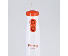 Ariete 881 Pimmy 200 - Frullatore ad immersione, 200 watt, Gambo staccabile in acciaio inox, Bianco/Arancio e Acciaio Inox