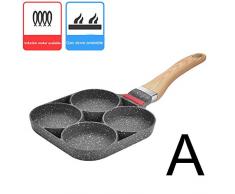 Xcute - Padella a 4 fori per uova fritte, pancake, cuociuova a gas Gas e induzione