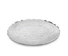Alessi Dressed Vassoio Rotondo con Decoro a Rilievo, Acciaio Inossidabile, Argento, 1.5x25.00x25.00 cm