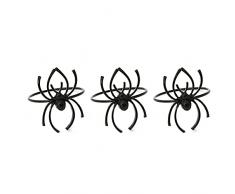 Ragnatela Tovagliolo Portatovagliolo Nero di Halloween Fibbia per Tovaglioli di Halloween Halloween Tovagliolo Fibbie per La Decorazione della Tavola, Cena Festiva 、Halloween、Ringraziamento (B)