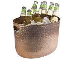 Buddys Bar - Secchiello per Il Ghiaccio, refrigeratore per Bottiglie, capacità 7 Litri, refrigeratore per Bevande, per Vini, per Champagne, glacette, 30 x 23,5 cm, Altezza 23 cm, Rame martellato
