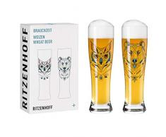 Ritzenhoff Tempo Personalizzato #1 Set di Bicchieri da Birra di frumento, Vetro, Multicolore