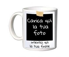 Mr. Gadgets Tazza in Ceramica Personalizzabile con Foto e Scritta Stile Polaroid (Mod.16)