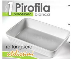 PIROFILA RETTANGOLARE CM 29X20X5,5 CERAMICA BIANCA