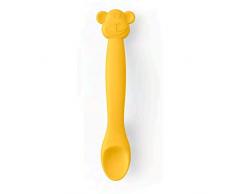 Suavinex Cucchiaio In Silicone Per Bambini +4 Mesi, Flessibile Con Manico Lungo E Con Simpatici Animaletti, Morbido, Per Gengive Sensibili, Lavabile In Lavastoviglie, Scimmietta, Giallo