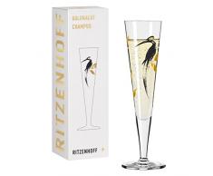 RITZENHOFF 1071021 - Bicchiere da champagne 200 ml, serie Goldnacht n. 21, elegante pezzo di design con vero oro, made in Germany