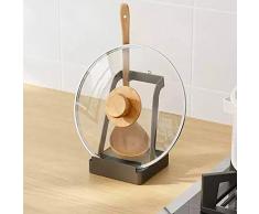 PINC® Supporto e Appoggia Coperchio Appoggia Cucchiaio Multifunzionale - Poggia utensili da cucina - Supporto Tablet Cellulare - Porta Libri Ricettario da Cucina Notebook (Nero A)