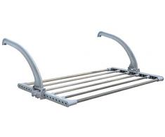 EYEPOWER Stendino per Biancheria da Appendere al termosifone Anta Balcone 62x32x20,5cm Stendibiancheria portasciugamani richiudibile Pieghevole in Acciaio