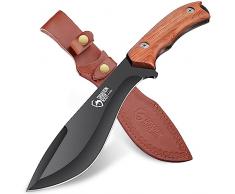 DRAGON RIOT Coltello da Caccia Professionale, Coltello da Sopravvivenza a Lama Fissa con Manico in Legno, Coltello Bushcraft Full Tang, Coltello da Campeggio, Coltelli da Collezione