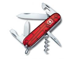 Victorinox, coltellino svizzero Spartan (12 funzioni, lama, cavatappi, apriscatole), rosso trasparente