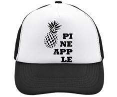 Cappello regolabile di Snapback del cappello di Snapback della parte posteriore della maglia di progettazione dellananas fresco nero, Nero , Taglia unica