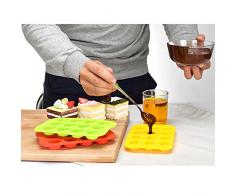 4 vassoi in silicone, stampini per cioccolatini, cubetti di ghiaccio o caramelle, biscotti o dolci, a forma di cuori e stelle