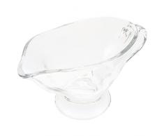 Luxshiny Brocca con Piattino in Vetro per Salsiera 250 Ml Facile da Versare Salsa per Arrosti Piatto Contenitore per Sugo per Condimenti per Insalata Latte Brodo Scrematrice