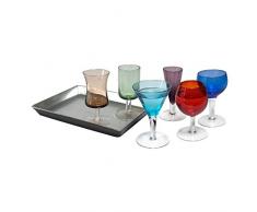 Artland - Set Di Bicchieri Da Liquore A Stelo Corto - Set Bicchieri 7 Pezzi Multicolore Per Vino, Cocktail, Champagne - Set Regalo In Scatola