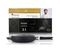 MasterPRO Cracco Padella Doppio Grill 3-in-1: Fornetto, Padella, Girafrittata, Ø 26 Cm, Altezza: 6 Cm, Linea