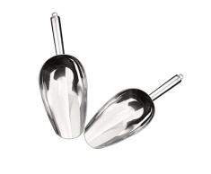 Cabilock 2Pcs Pala Di Farina Caramella Per Buffet Di Caramelle Cucchiaio In Acciaio Inox Cucchiai Di Metallo Servire Scooper Frittura Francese Bagger Farina Di Ghiaccio In Acciaio Inox