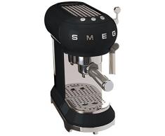 Smeg, Macchina da Caffè Espresso Manuale ECF01BLEU, Cappuccino System, Thermoblock, Alloggiamento Tazze Grandi e Funzione Caffè Doppio, Serbatoio Acqua da 1 L, Dimensioni Compatte, 1350W, Nero