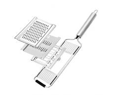 NORK 3 in 1 affettatrice multiuso per verdure, grattugia per formaggi, tritatutto a mano con 3 lame regolabili, trituratori in acciaio inox taglierine utensili da cucina per frutta verdura