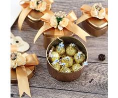 OurLeeme Scatole Regalo Mini con imballaggio, Scatola di Caramelle Elegante Floreale Vintage Scatola di Biscotti durevoli Cioccolato Delicato Migliore per Matrimoni, Compleanni, Natale (Cuore)