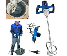 Miscelatore Professionale, 2600W Miscelatore per malta elettrico del concreto, Betoniera cemento portatile del malta, una regolazione di 6 velocità, 230V, Blu