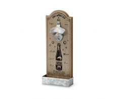 pajoma 15351, Apribottiglie da Parete con mensolina portaoggetti DECAP, Marrone (Braun)