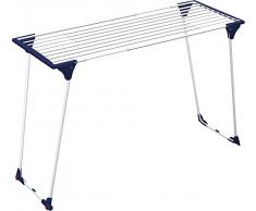 Gimi Dinamik 20 - Stendibiancheria da Pavimento Estensibile in Acciaio, Bianco/Blu, Spazio di stenditura 20 m