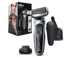 Braun Series 7, Rasoio Elettrico Barba, Custodia da Viaggio, con Testa e Lame Flessibili, Base di Ricarica, Idea Regalo, 70-S7200cc Grigio