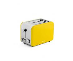 Mellerware - Tostapane Crispy! Acciaio Inox 850W | 3in1 Riscalda, Scongela, Tosta | 2 Scomparti 14x4cm | Vassoio per le briciole | Design vintage compatto | Silenzioso | 3 colori | Senza BPA | Giallo