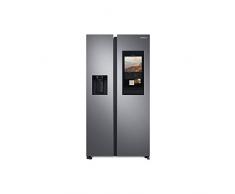 Samsung Frigorifero Side By Side con Family hub RS6HA8880S9/EF, Libera installazione, Dispenser acqua, Twin Cooling Plus, Wifi, 614L, 91l x 178h x 72p cm