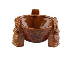 SM SunniMix Ciotola per punch in ceramica di grande capacità da 1000 ml, tazza per bicchieri Tiki Bowl per ristorante , Marrone