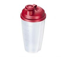 Westmark Shaker per condimenti con scala graduata, Disco rimovibile e bocchetta richiudibile, Capacità: 0,5 l, Plastica, Senza BPA, Mixery, Colore: Traslucido/Rosso, 2435227R