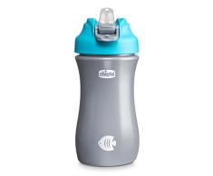 Chicco Pop-up Cup, Bicchiere Antigoccia per Bambini, Pratica Apertura, Beccuccio in Silicone, Chiusura Ermetica, Facile da Trasportare, Bicchiere per Bambini 2 Anni, Capacità 350 ml, Azzurro